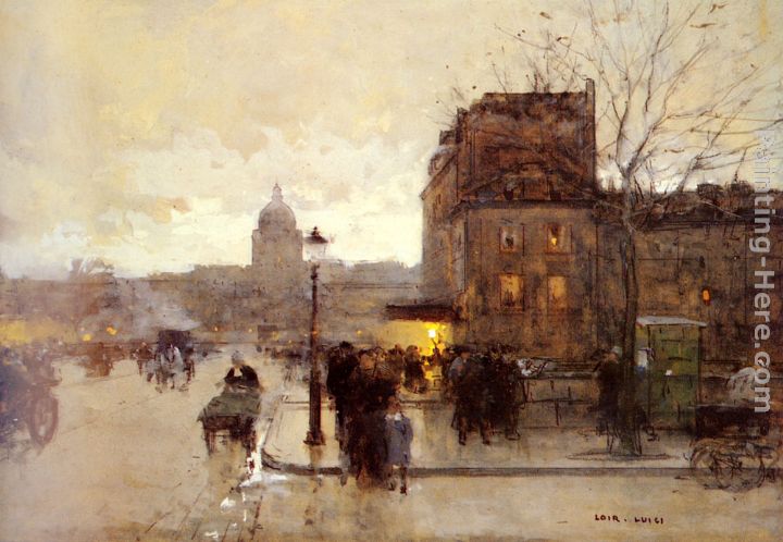 Boulevard Henri IV - Crepuscule painting - Luigi Loir Boulevard Henri IV - Crepuscule art painting